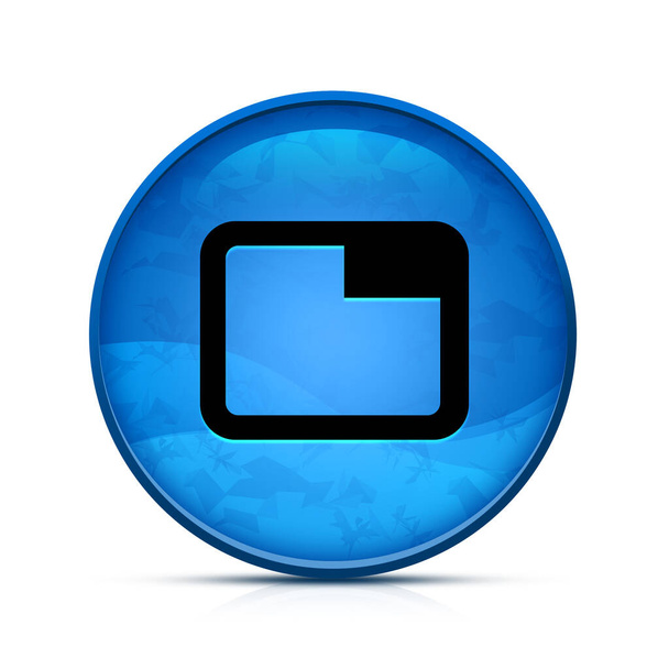 Icono de pestaña en el elegante botón redondo azul chapoteo - Foto, imagen
