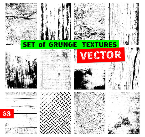 Set of grunge textures - Vector, Image
