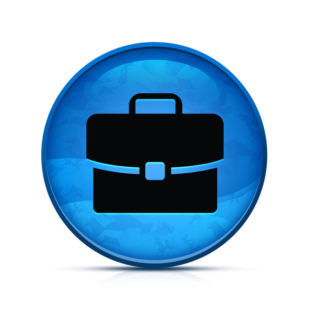 Icono de experiencia de trabajo en el elegante botón redondo azul chapoteo - Foto, imagen