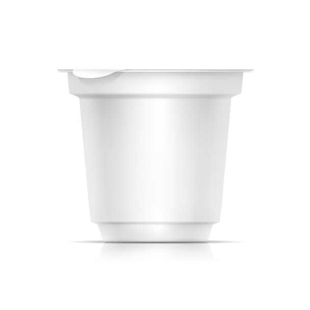 Διάνυσμα κενή άσπρη συσκευασία δοχείο για το γιαούρτι - Διάνυσμα, εικόνα