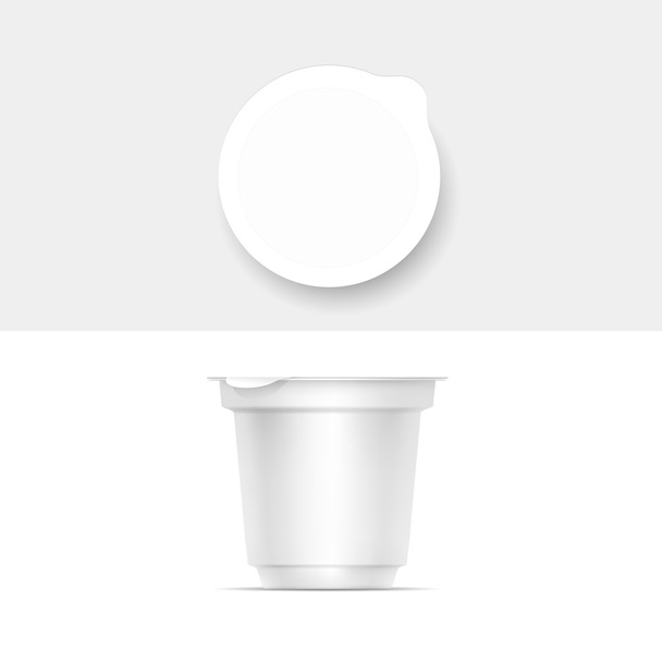 Διάνυσμα κενή άσπρη συσκευασία δοχείο για το γιαούρτι - Διάνυσμα, εικόνα