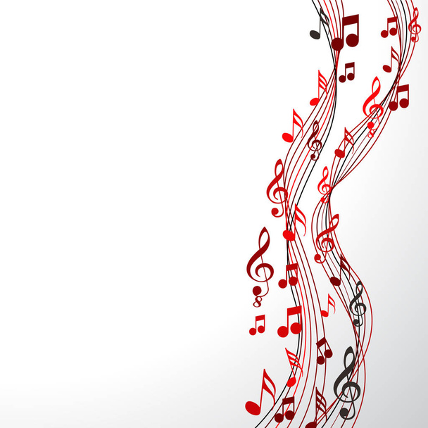 Color music notes on a solide white background - Vector, afbeelding