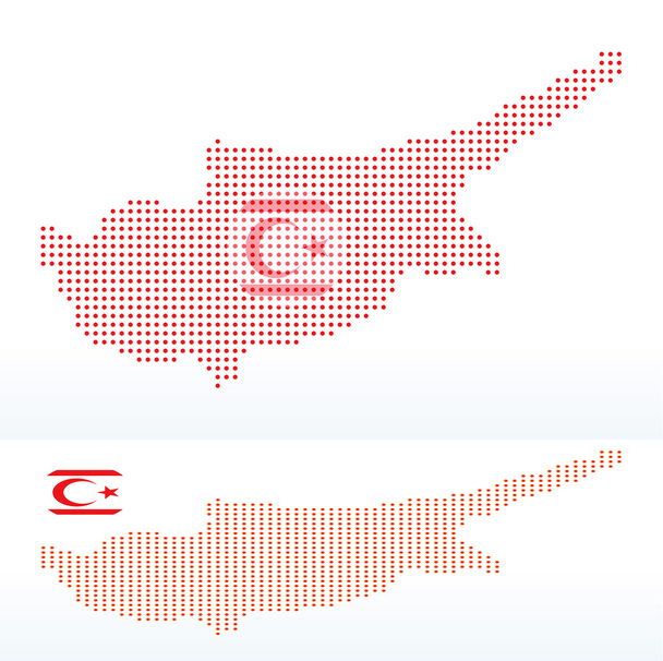 Mapa de República Turca del Norte de Chipre con patrón de puntos
 - Vector, Imagen