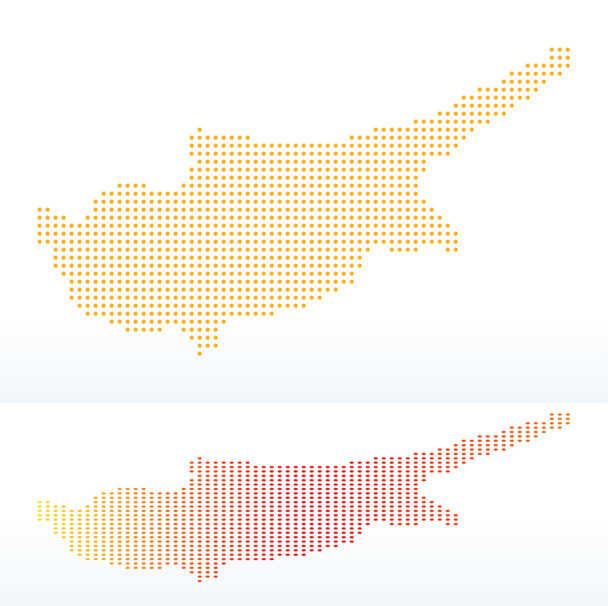 Kyproksen tasavallan kartta, jossa Dot Pattern
 - Vektori, kuva
