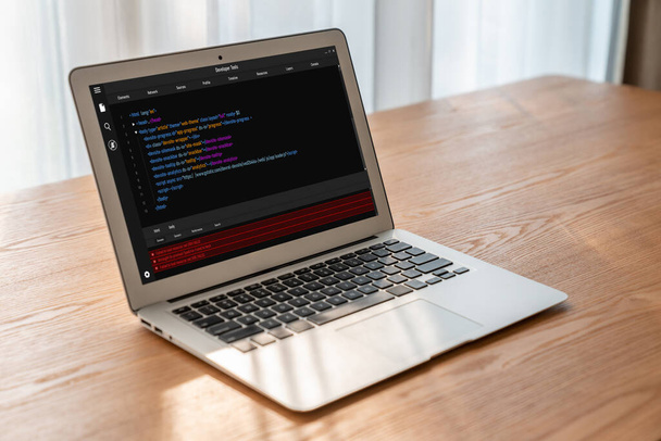 Software development programming on computer screen for modish application and program coding - 写真・画像