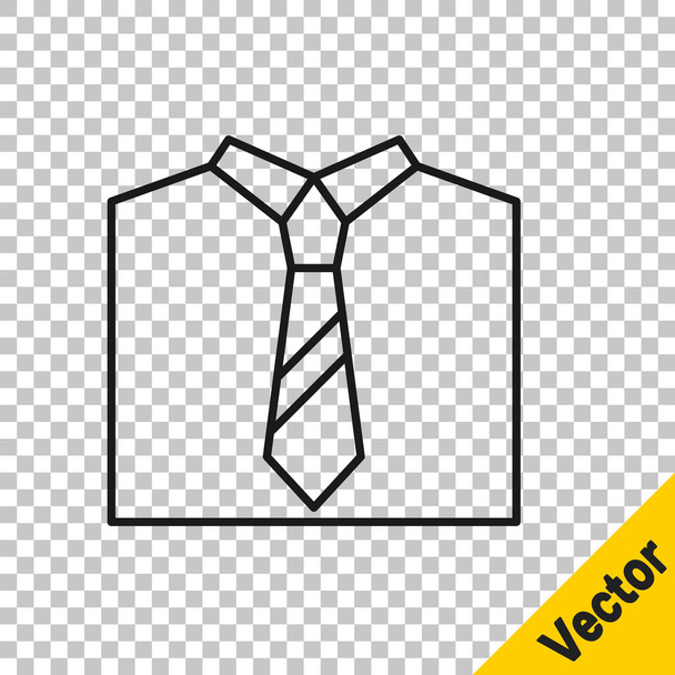 Icono de lazo de línea negra aislado sobre fondo transparente. Símbolo de corbata y paño. Vector - Vector, imagen