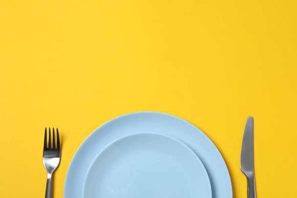 Empty plate, composition for minimal and minimalism concept - Photo, Image
