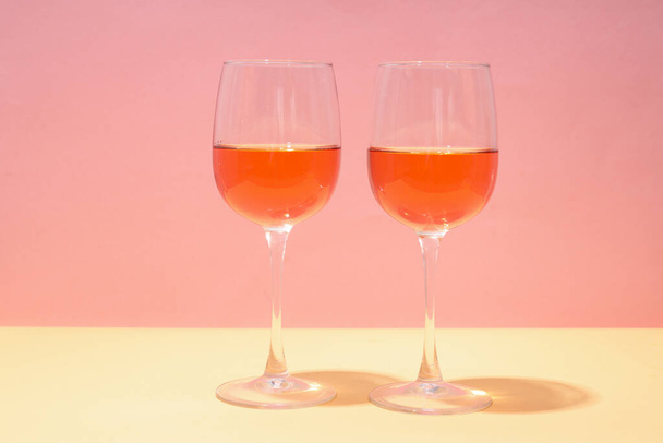 Glasses of wine, delicious alcohol drink in glasses - Foto, afbeelding
