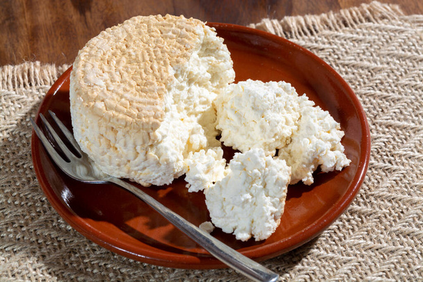 Puolalainen valkoinen rasvaton tuore savustettu maito twarog-juusto, valkoinen lehmänjuusto verrattuna Puolassa valmistettuun juustomassaa, kvarkkia tai raejuustoa - Valokuva, kuva
