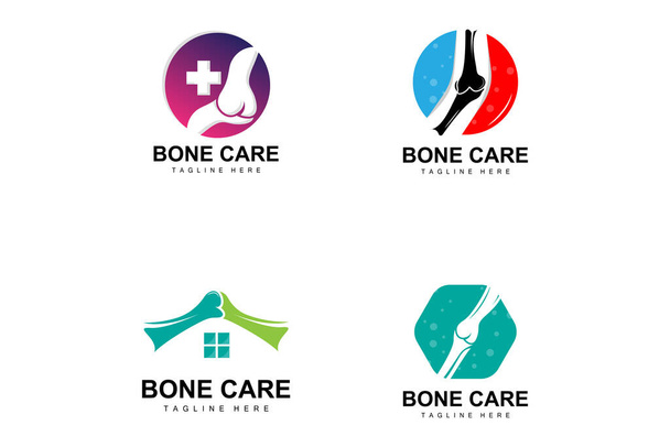 骨ケアロゴ,ボディヘルスベクトル,骨の健康のためのデザイン,薬局,病院,健康製品ブランド - ベクター画像