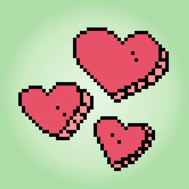 8-bit heart symbol pixels. Love icon in vector illustrations - Вектор,изображение
