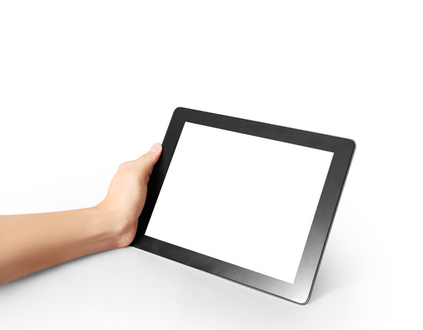 Touchscreen-Tablet halten - Foto, Bild