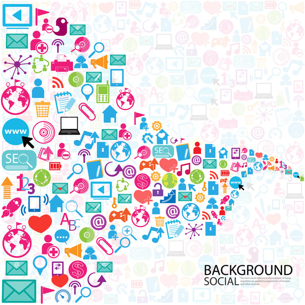 Template design thinking idea with social network icons backgrou - Photo, Image
