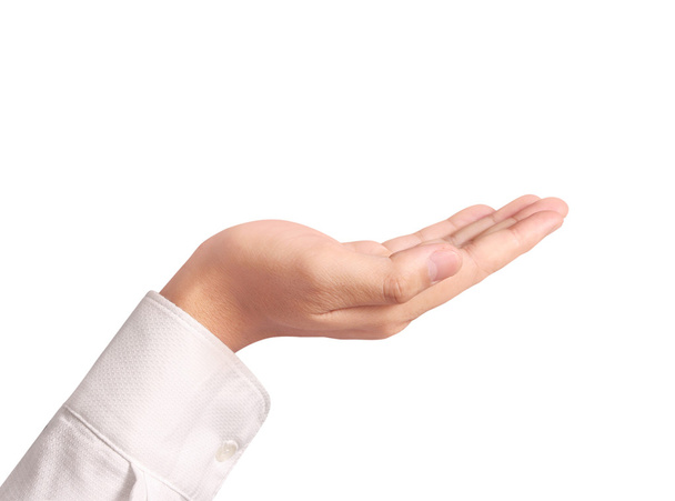 Palma abierta un gesto de mano aislado en
 - Foto, Imagen