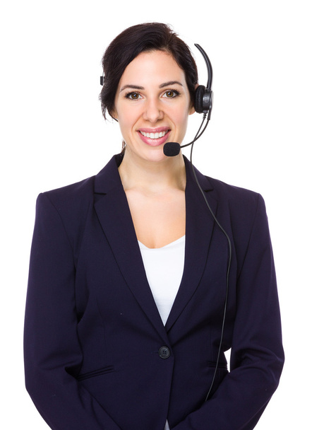 Λειτουργός εξυπηρέτησης πελατών με ακουστικό - Φωτογραφία, εικόνα