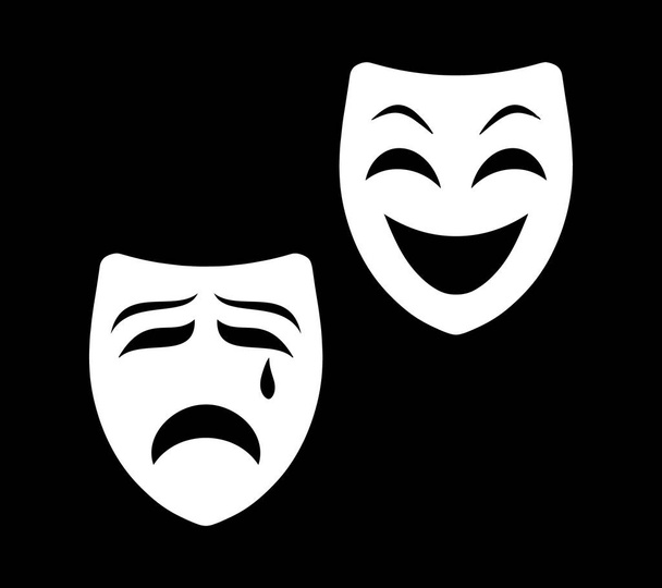 Theatre mask clipart Stencil vector stock illustration EPS 10 - Вектор,изображение
