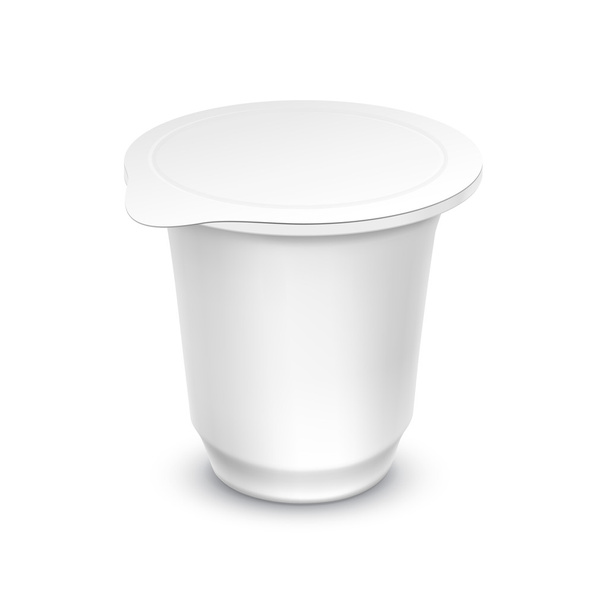 Vector Blank White Packaging Container для йогурта
 - Вектор,изображение
