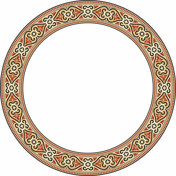 Vector colored round ornament ring of ancient Greece. Classic pattern frame border Roman Empire - Wektor, obraz