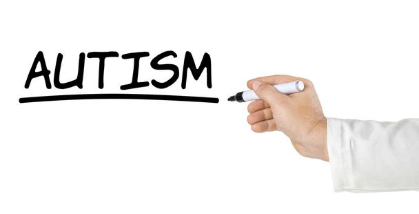 Hand mit Stift schreibendem Autismus - Foto, Bild