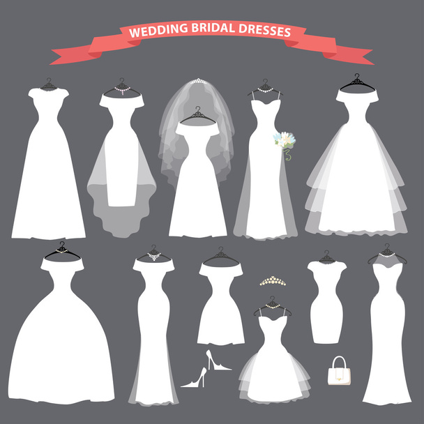 Set of bridal wedding dresses - Фото, зображення