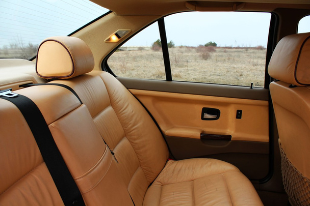 Rear cream leather vehicle seats - Photo, Image