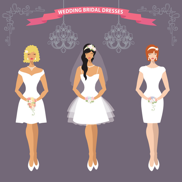 Three brides in Wedding dresses - Photo, image