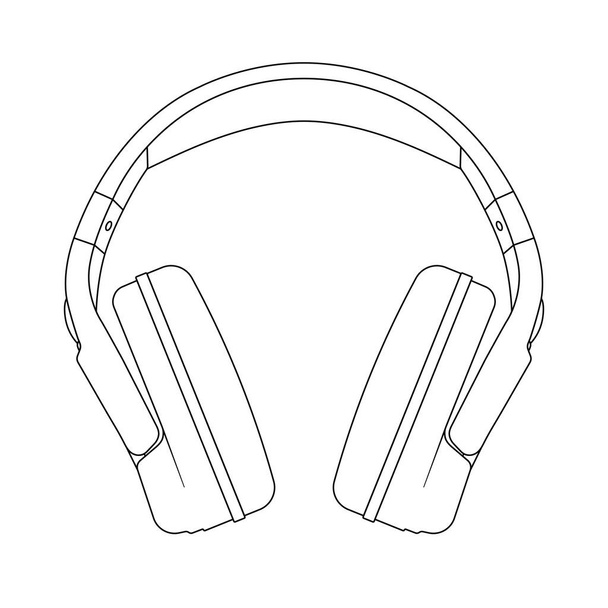 Wireless Gaming Headphone Outline Icon Illustration on Isolated White Background - Vector, Image