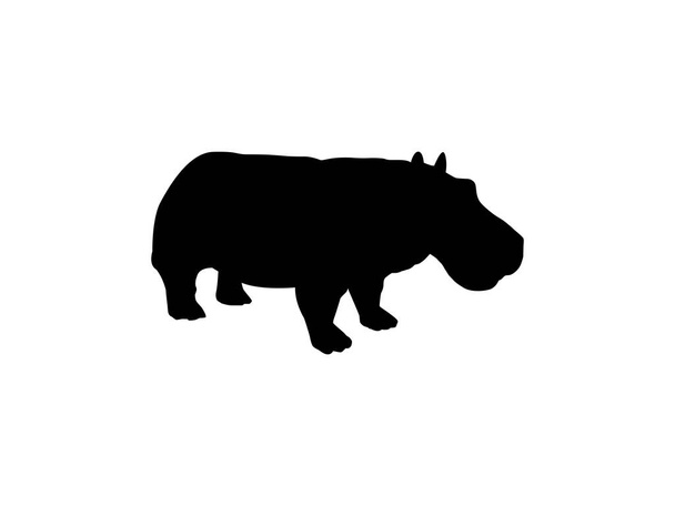 Hippopotamus Silhouet voor Logo, Art Illustration, Icoon, Symbool, Pictogram of Grafisch Ontwerp Element. Vector Illustratie - Vector, afbeelding