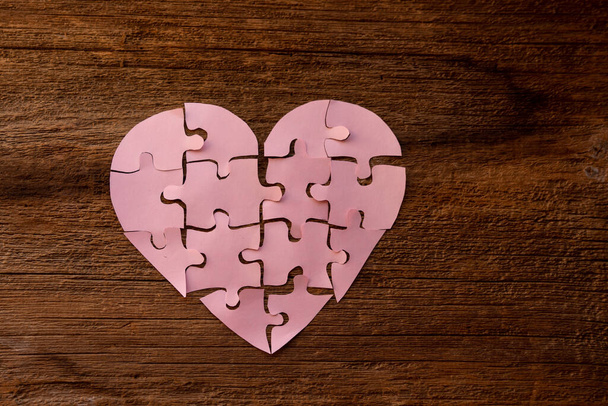a pink shaped puzzle - Photo, Image