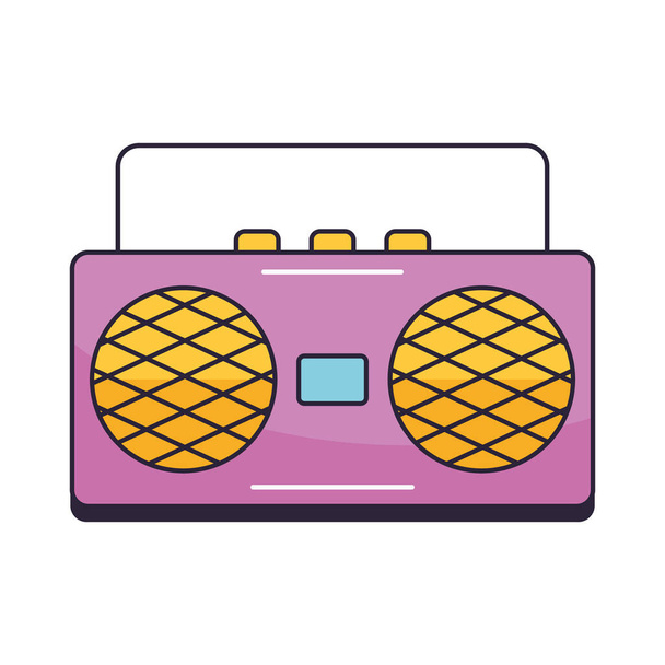 boombox reproductor de música icono aislado - Vector, Imagen