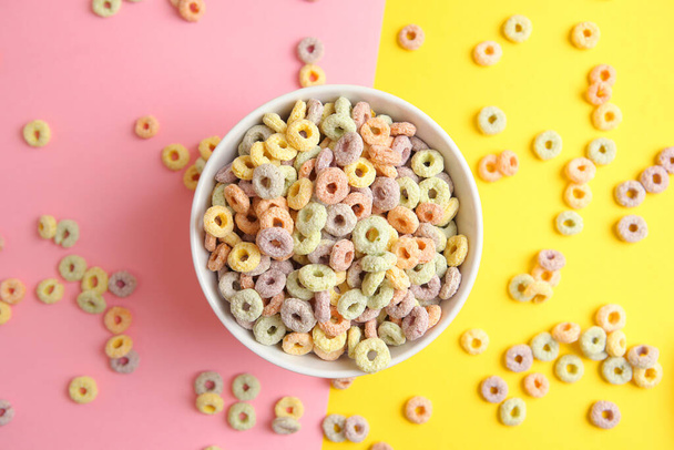 Multicolored corn rings for breakfast  - Fotografie, Obrázek