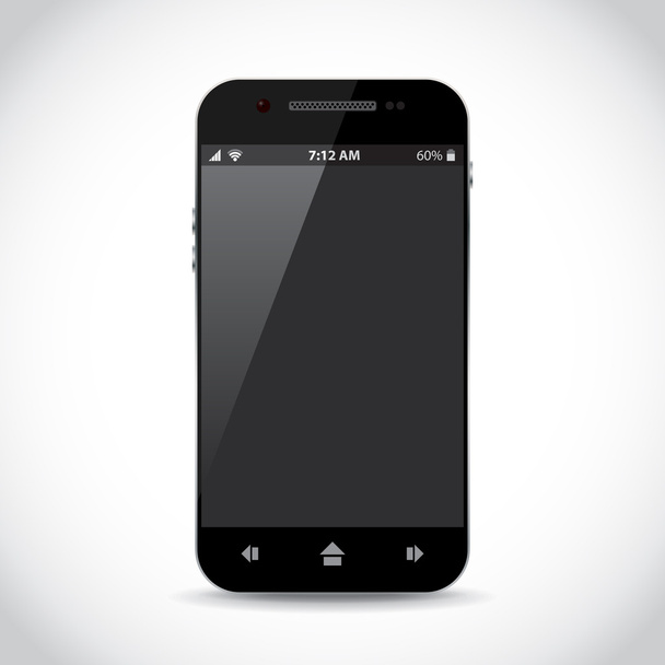 Cellphone with flat icons - Vector, Image