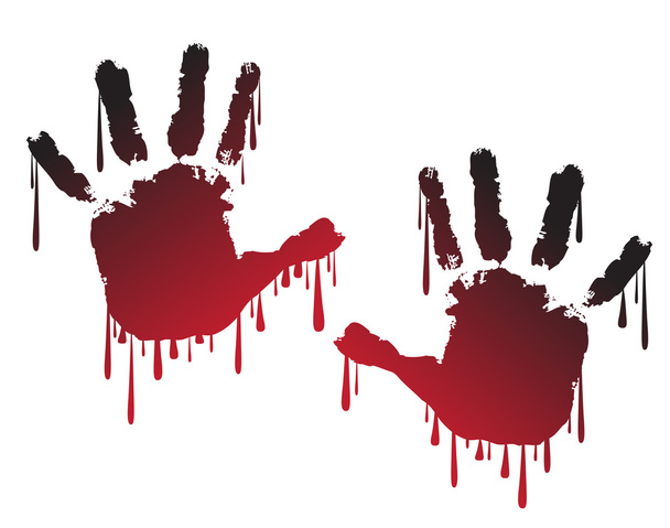 Handprints with dripping paint - Vector, Image