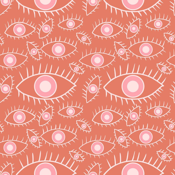Cartoon doodle ethnic seamless eyes pattern for wrapping paper and fabrics and linens and kids clothes print and summer textiles. High quality photo - Fotografie, Obrázek