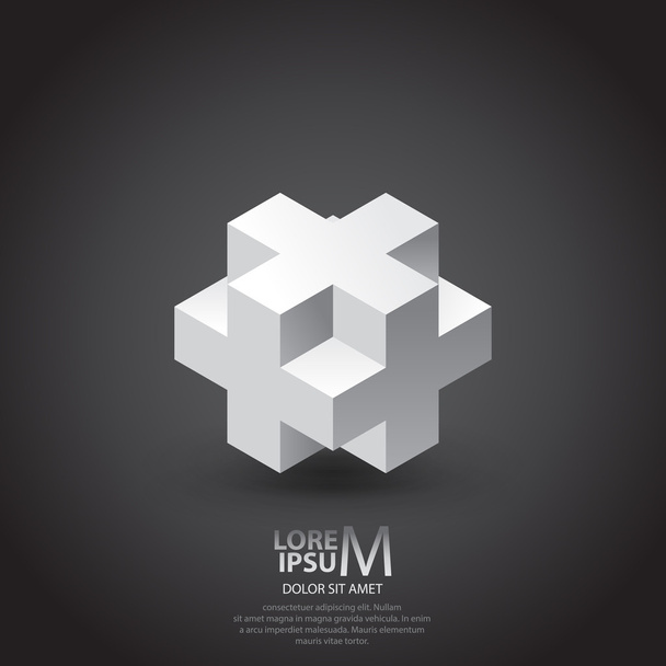 Куб плюс дизайн логотипа
 - Вектор,изображение