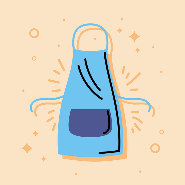 apron house keeping tool icon - Vector, Image