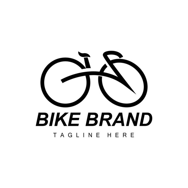 Polkupyörän logo, ajoneuvon vektori, polkupyörän siluetti kuvake, yksinkertainen muotoilu inspiraatio - Vektori, kuva