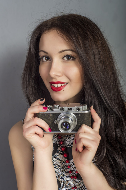 girl with camera - Foto, Imagem