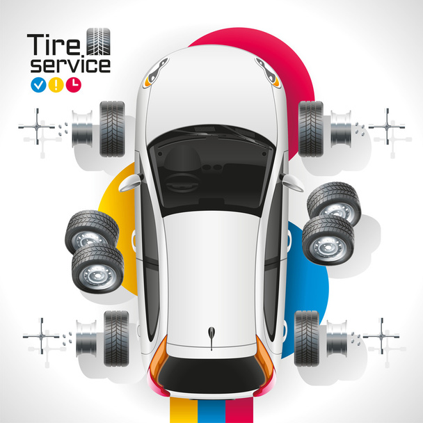 Auto Tire Service - Vector, afbeelding