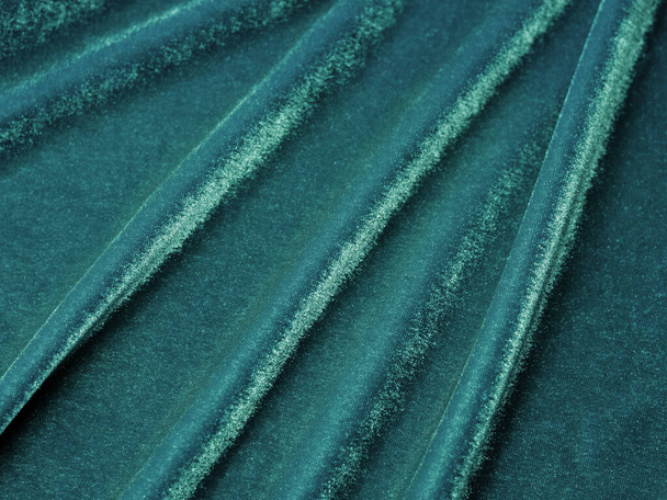 Dark green old velvet fabric texture used as background. Empty green fabric background of soft and smooth textile material. There is space for text..	 - Photo, Image