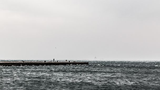 windy afternoon on the pier - Photo, Image