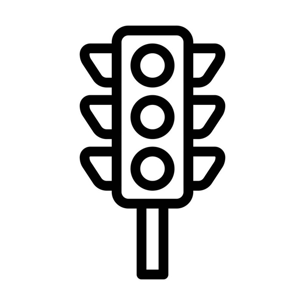 Icono de línea gruesa del vector del semáforo para el uso personal y comercial - Vector, Imagen