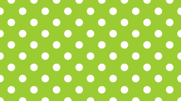 white colour polka dots pattern over yellow green useful as a background - Διάνυσμα, εικόνα