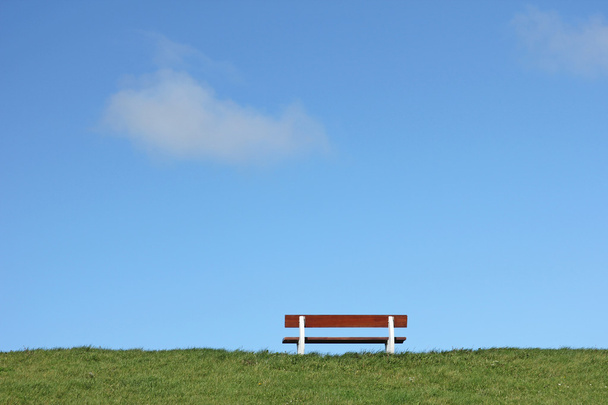 Bench on a dike - Photo, Image