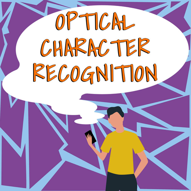 İlham verici Optik Karakter Tanıma, İş Fikri Yazdırılmış Karakterlerin Tanımlanmasını Gösteren Metin - Fotoğraf, Görsel