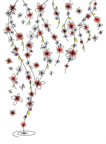 romantische inschrijving bloem achtergrond - Vector, afbeelding