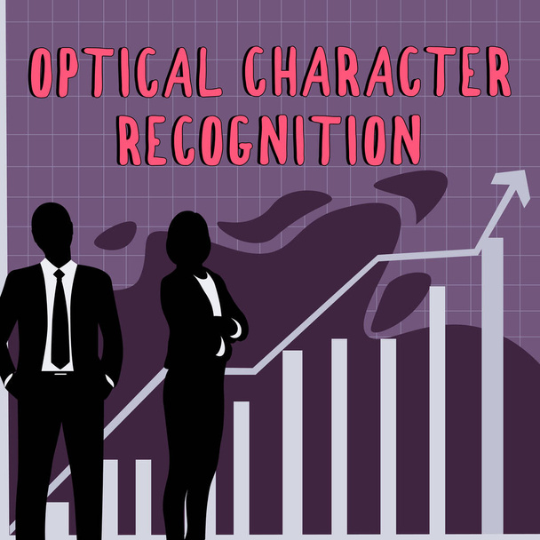 Ručně psaný znak Optické rozpoznávání znaků, koncept znamená identifikaci tištěných znaků - Fotografie, Obrázek