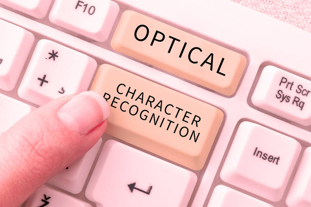Conceptual caption Optical Character Recognition, Internet Concept the identification of printed characters - Foto, Imagen