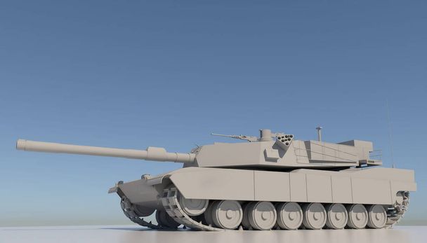 3d rendering of a modern American main battle tank. Copy space - Photo, Image