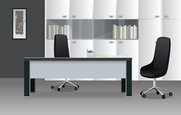 Moderne kantoorruimte in grijstinten - Vector, afbeelding
